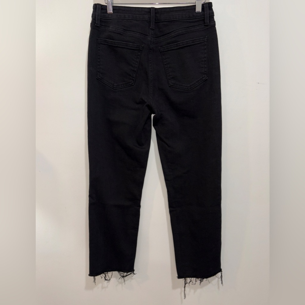 JUST USA Black Raw Hem Ankle Jeans- High Rise Straight Leg - Picture 5 of 6